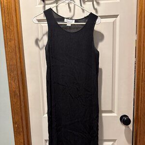 Black Silk Crape Maxi Dress Petite Sophisticate sz 8 petite